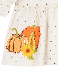 Rare Editions Baby Girls 2-Piece Pumpkin Polka Dot Top and Plaid Pants Set