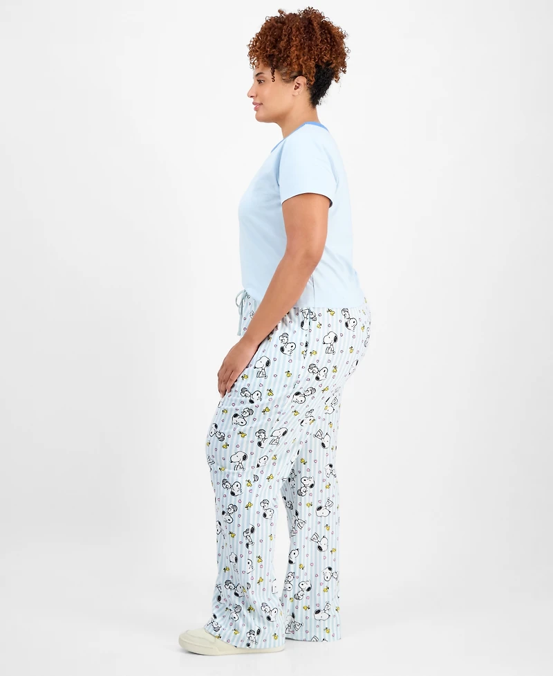 Love Tribe Trendy Plus Snoopy Graphic Drawstring Pants