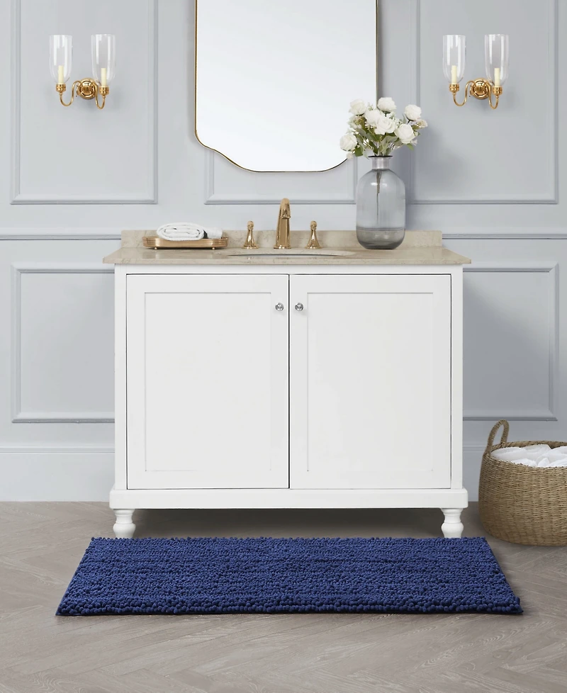 Laura Ashley Astor Chenille Bath Mat, 27" x 45"