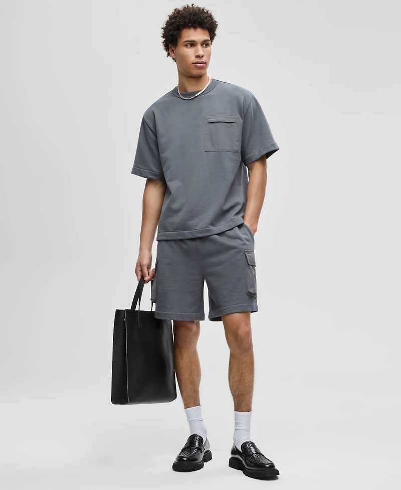 Mode of One Men's Mixed Relaxed-Fit French Terry Pocket T-Shirt, Macy's Exclusive