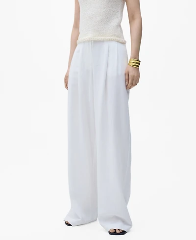 Mango Women's Bow Belt Lyocell Suit Pants