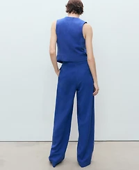 Mango Women's Bow Belt Lyocell Suit Pants