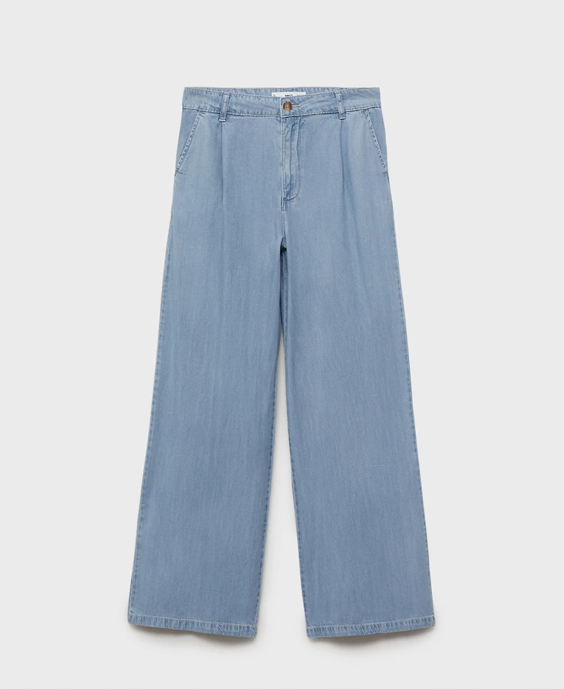 Mango Women's Lyocell Wide Leg Pants