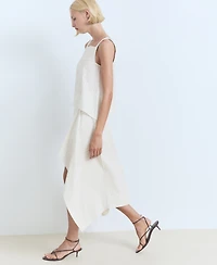 Mango Women's Linen-Blend Straight Skirt