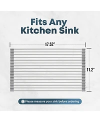 17.5 Inches Multipurpose Roll Up Sink Drying Rack & Trivet