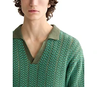 Scotch & Soda Men's Structured Knit Sweater Polo Shirt