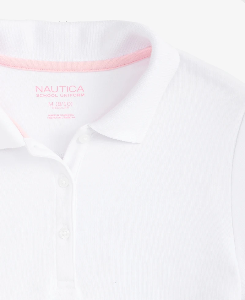 Nautica Big Girls Short Sleeve Interlock Polo Shirt