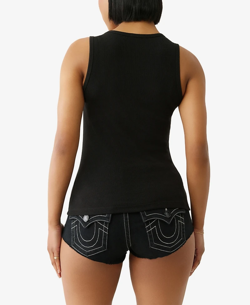 True Religion Women's Heritage Classic Tank Scoop Neck Top