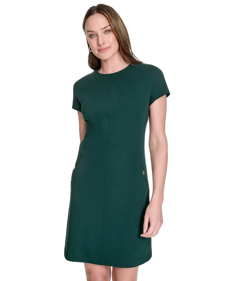 Tommy Hilfiger Women's Button-Trim Shift Dress