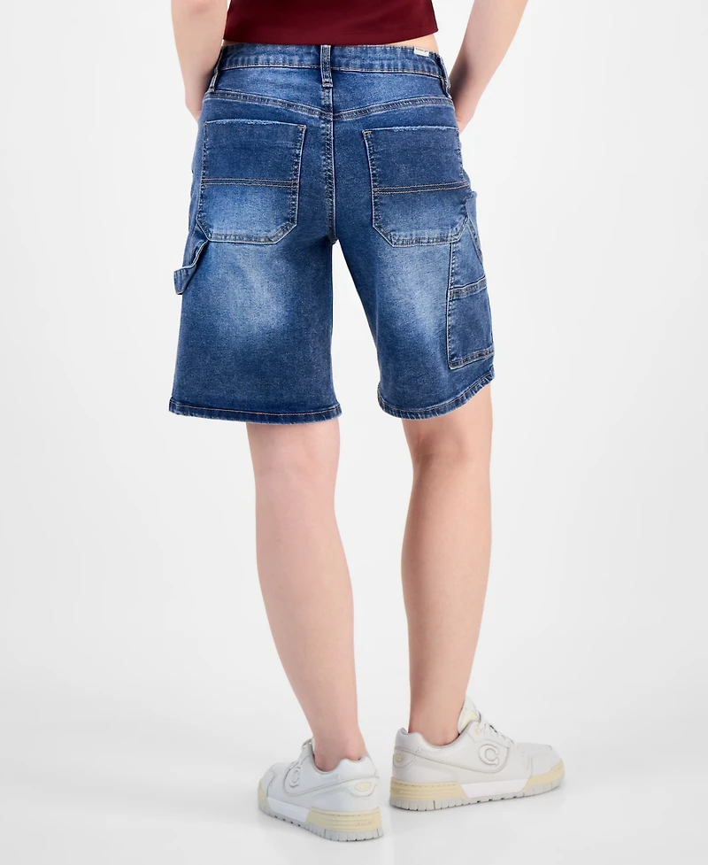 Madden Girl Juniors' High-Rise Denim Jorts