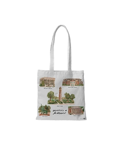 Indigo Falls White Alabama Crimson Tide Laura Wilcox Designs Tote Bag