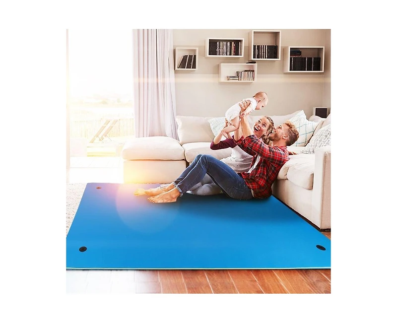 Hallolure Blue Water Floating Mat Foam Pad, 9x6FT Bouncy Tear-Resistant Xpe Foam