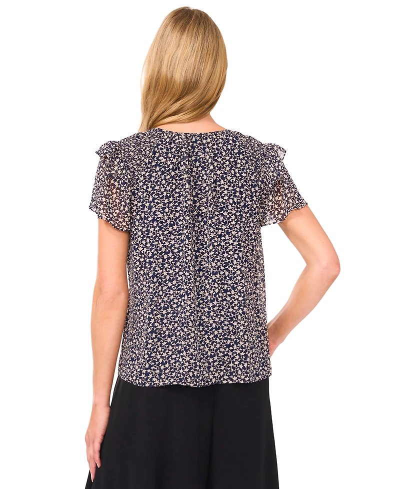 CeCe Women's Tie-Neck Ruffle-Sleeve Blouse