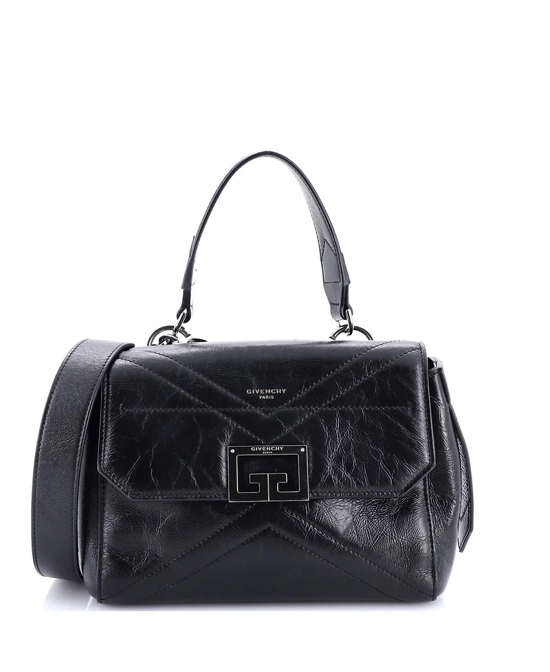 Pre-Owned Givenchy Small Id Flap Bag Crinkled Glazed Leather
