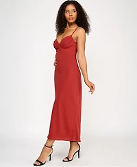 Seni & Cade Juniors' Pleated Bust Sleeveless Midi Dress