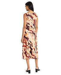 Donna Morgan Women's Sleeveless Cowlneck Midi Dress