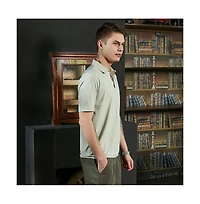 Campus Sutra Men's Sage Green Seamless Solid Polo T-Shirt