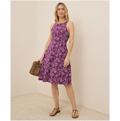 Pact Women's Organic Cotton Fit & Flare Twist Back Dress