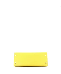 Pre-Owned Hermes Kelly 28 Handbag Yellow Epsom with Palladium Hardware