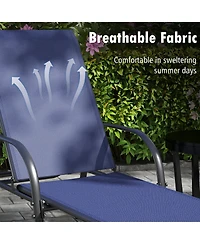 Gymax Lounge Chair Chaise Adjustable Reclining Armrest Patio