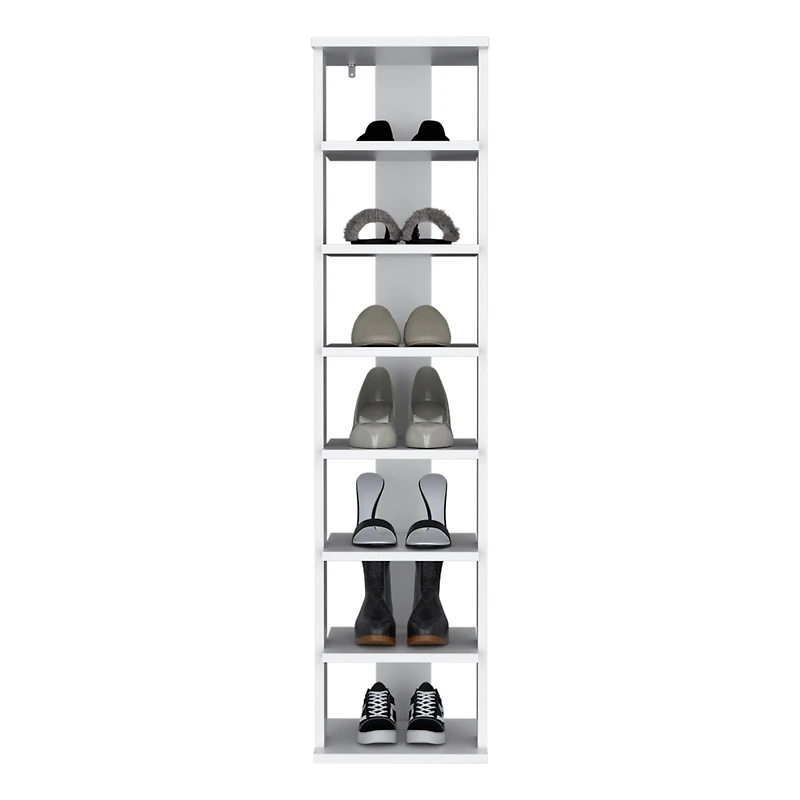 Glacier Shoe Rack, 7 Shelves, White
