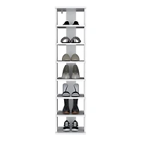 Glacier Shoe Rack, 7 Shelves, White