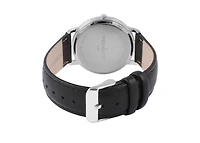 Peugeot Men's 40mm Blue Dial Vintage Remote Sweep Leather Strap Watch