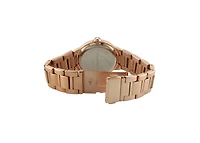 Peugeot Women's Rose Gold Plated 36mm Round Tank Steel Bracelet Watch