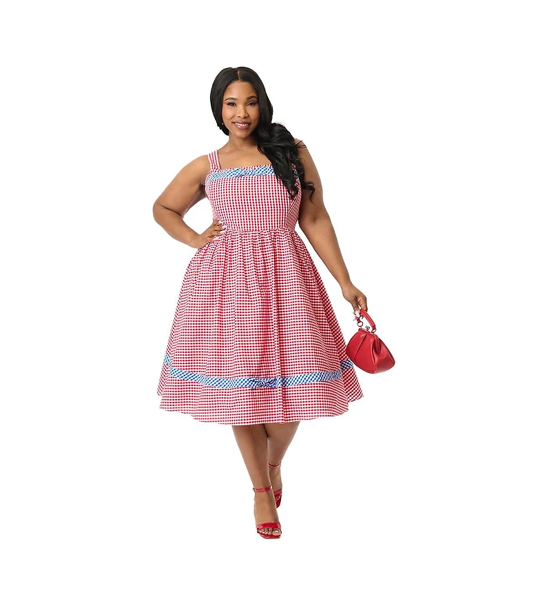 Unique Vintage Plus 1960s Movie Date Swing Dress