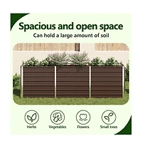 Garden Raised Bed Galvanized Steel 94.5"x15.7"x30.3" Brown