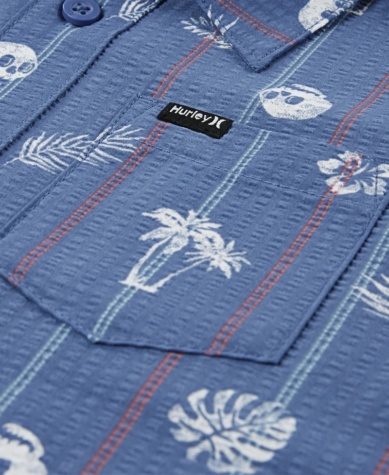 Hurley Big Boys Palm-Print Woven Shirt