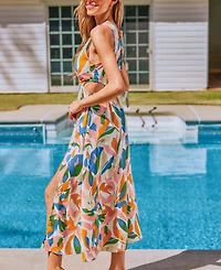 Cupshe Women's Artful Breeze Tropical Maxi Beach Dress