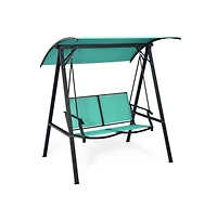 2 Person Patio Swing with Weather Resistant Glider and Adjustable Canopy