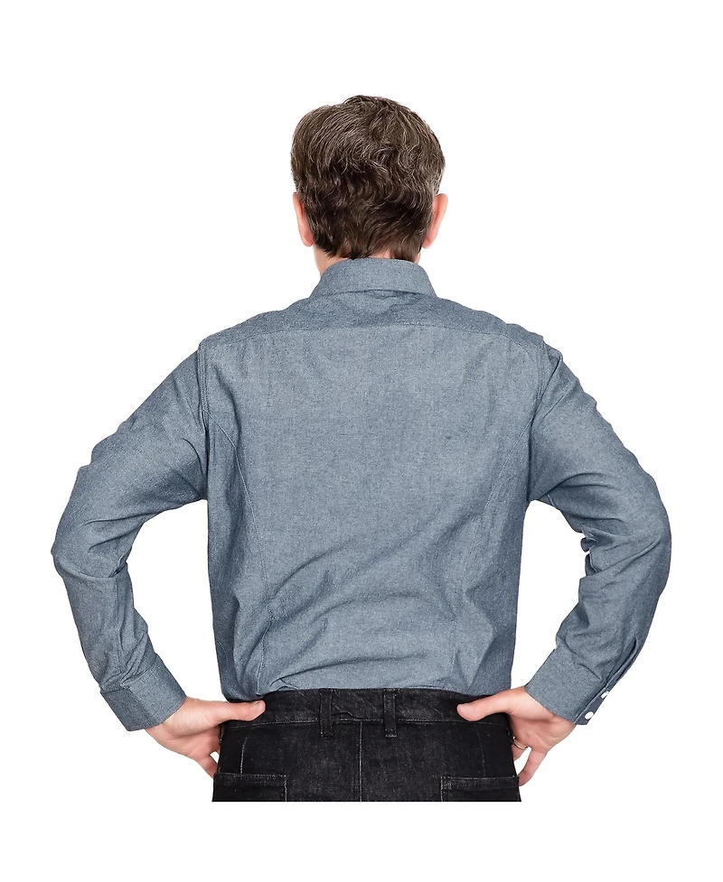 Level 7 Men's American Heritage Collection Pleated Front Chambray Shirt