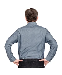 Level 7 Men's American Heritage Collection Pleated Front Chambray Shirt