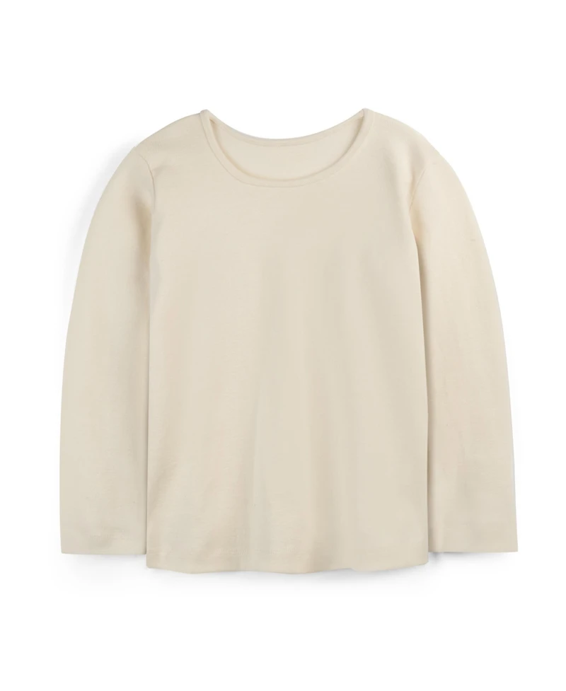 Mightly Kids Fair Trade Organic Cotton Long Sleeve Ribbed Scoop Neck Tee