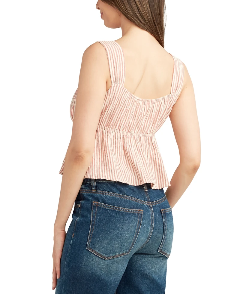 Bcx Juniors' Striped Sleeveless Babydoll Top