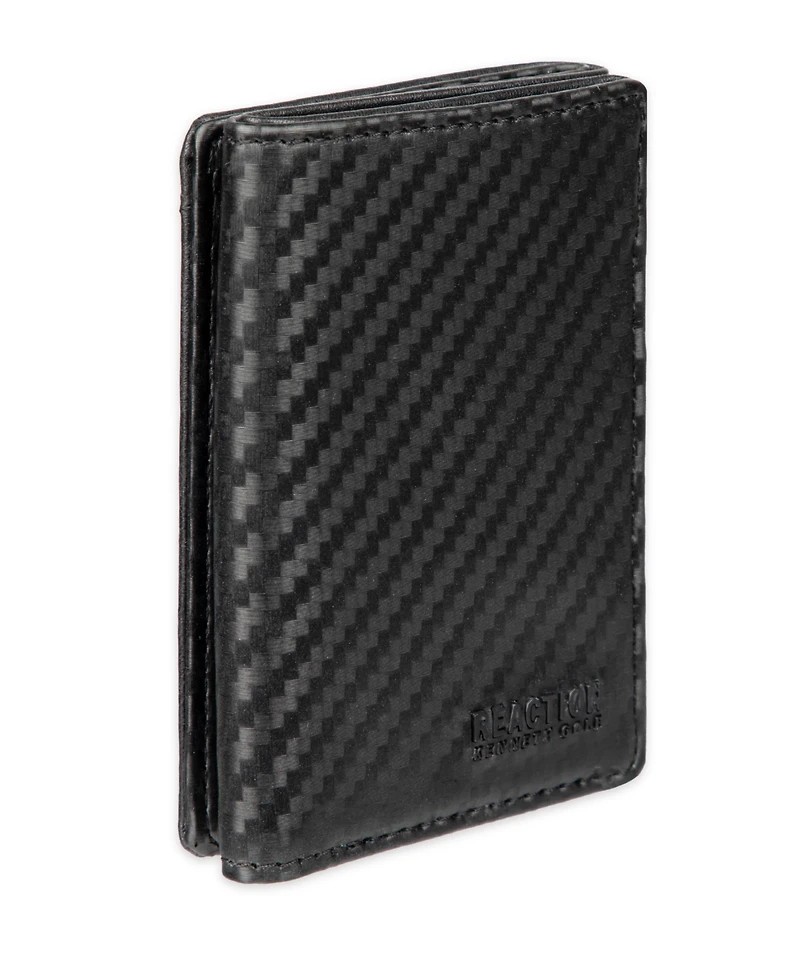 Kenneth Cole Reaction Men's Rfid Magnetic Carbon Fiber Z-Fold Trifold Wallet