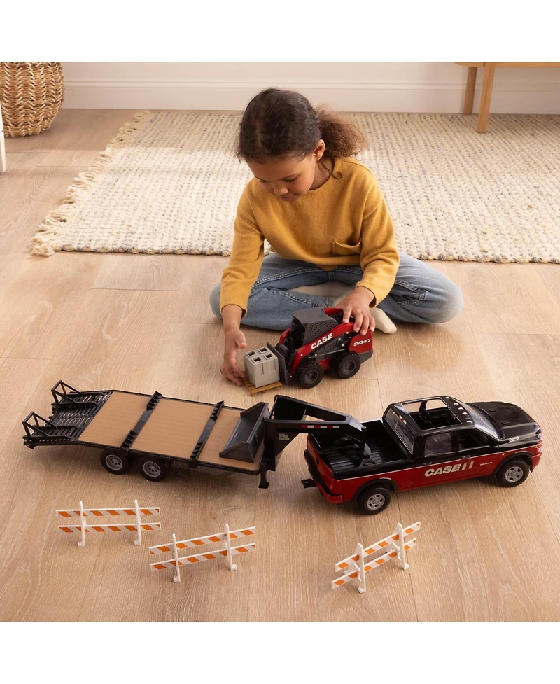 Ertl Big Farm 1/16 Case Ih Ram Pickup Truck with Case SV340 Skid Loader Set