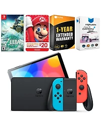 Nintendo Switch Neon Red & Blue Oled Console with The Legend Of Zelda Tears of the Kingdom, Nintendo $20 eShop Gift Card