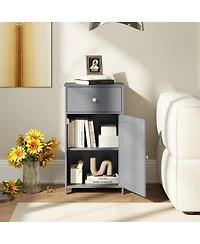 Slim Bathroom Storage Cabinet – Drawer, Single Door & Adjustable Shelf