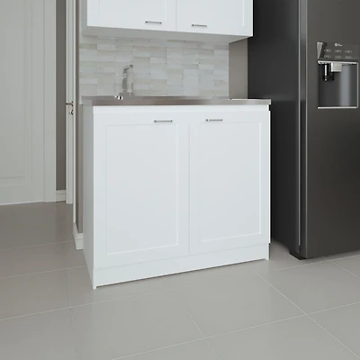 Bickleton Utility Sink Cabinet, 2 Doors, Shelves