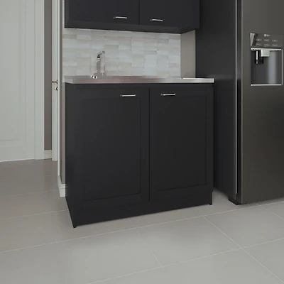 Bickleton Utility Sink Cabinet, 2 Doors, Shelves