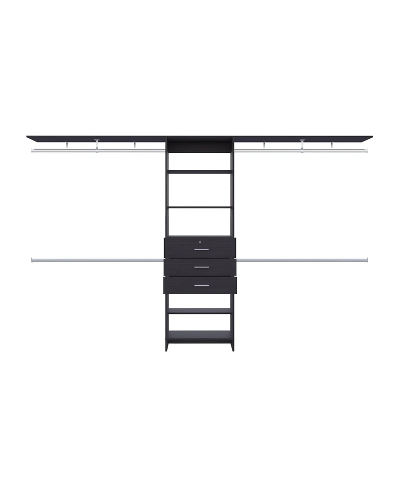 Salina Closet System, 3 Drawers, 5 Shelves, White