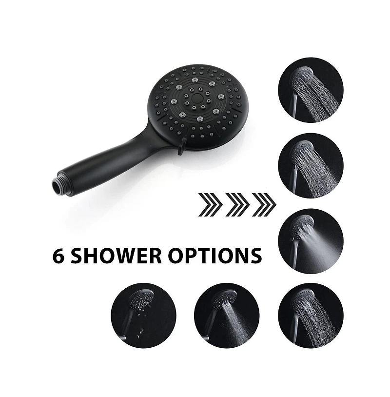 Rainsken Classic High Pressure Single Handle 6-Spray Patterns Rain shower Head with Handheld Shower