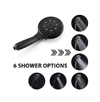Rainsken Classic High Pressure Single Handle 6-Spray Patterns Rain shower Head with Handheld Shower