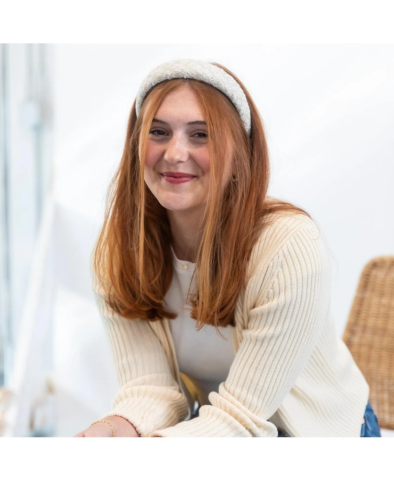 Padded Headband - White Check