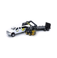 Ertl 1/64th Dodge Pickup with Trailer and New Holland L170 Skid Steer