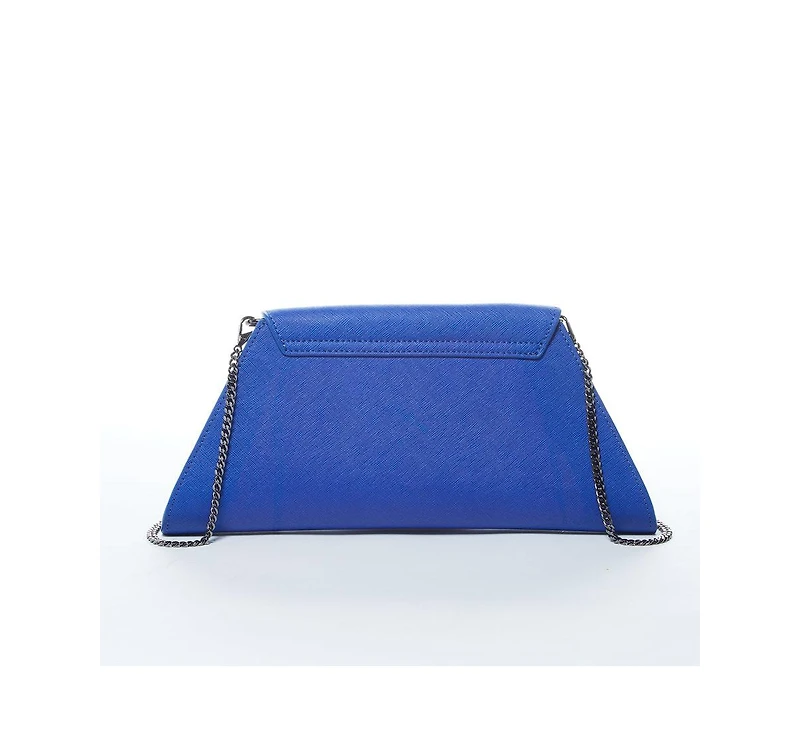 Susu Leather Clutch Bag Evening Purse Crossbody Cobalt Blue Unique Women's Handbag