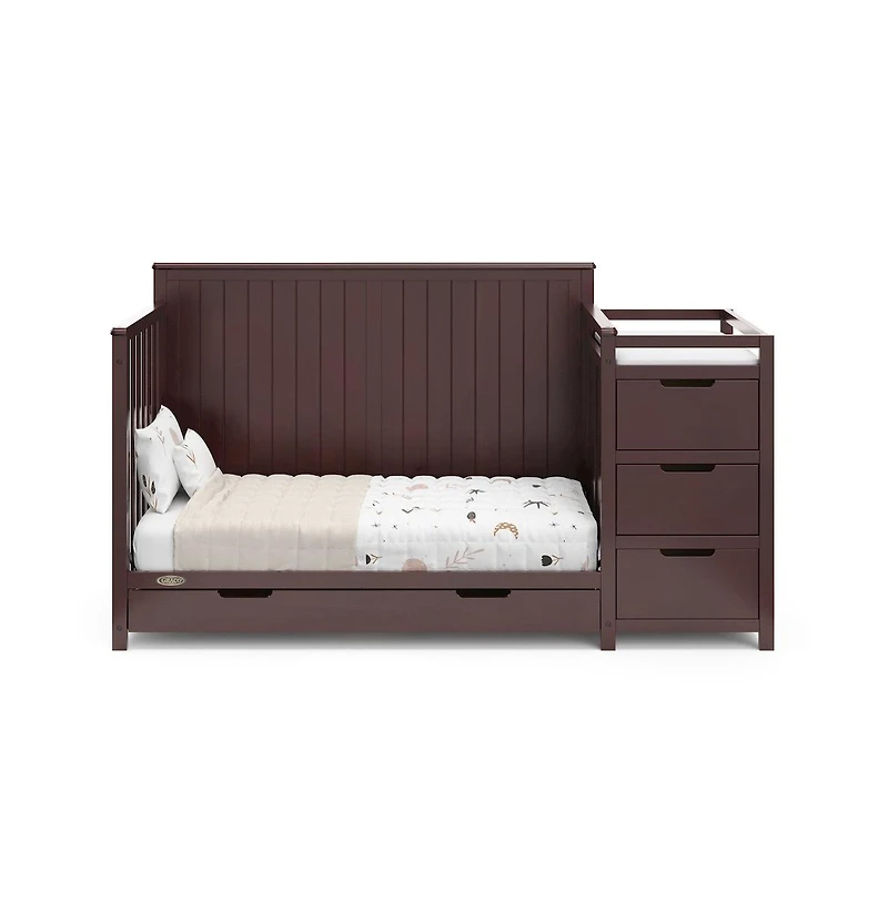 Graco Hadley 5-in-1 Convertible Crib and Changer with Drawer (Espresso)